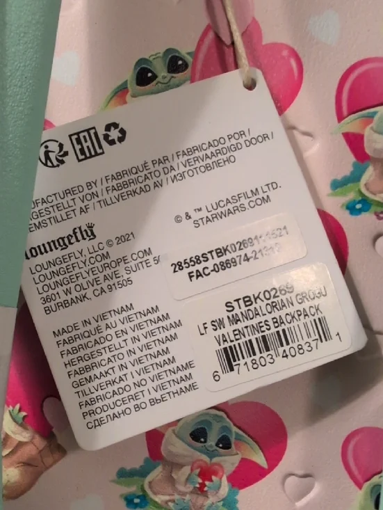 Loungefly Star Wars Grogu Heart Mini Backpack - Picture 3 of 9